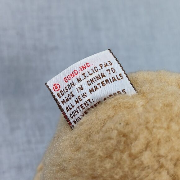 Gund Teddy Bear Red Bow Articulated Plush Stuffed Animal Toy Short Tan Fur - Picture 9 of 12